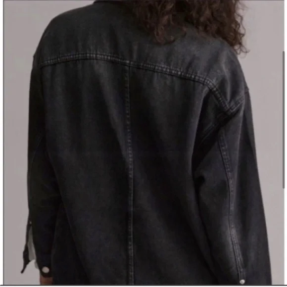 Anthropologie Pilcro Longline Denim Trucker Jacket Size XS Fits like a M! - Picture 3 of 7